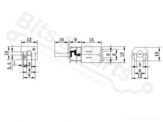 Motor DC Micro met gears 6V 60RPM Type N20